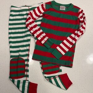 Hanna Andersson Red and Green Striped Kids Pajama Set